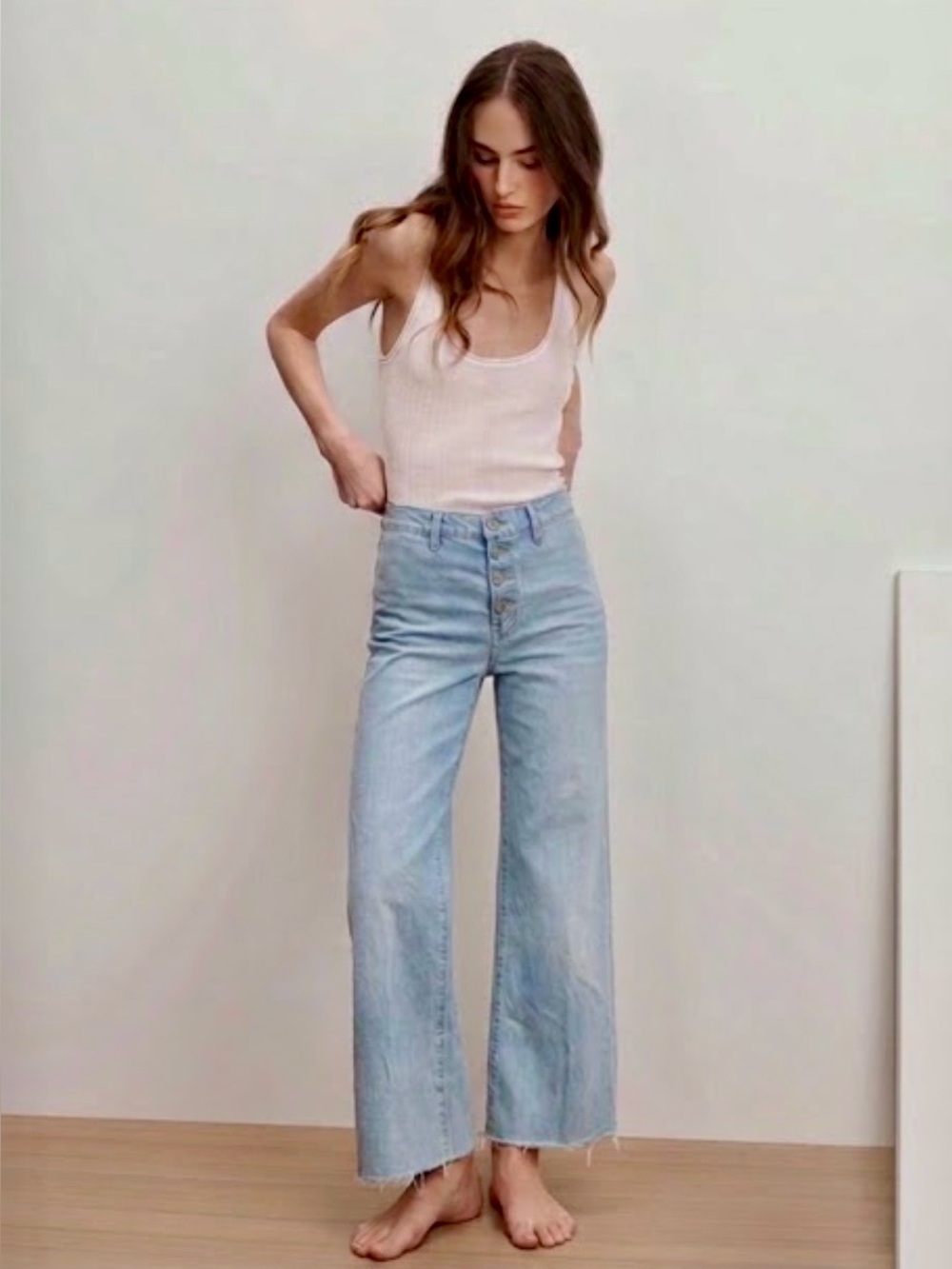 Veronica Beard “Grant” High-Rise Wide-Leg Jeans